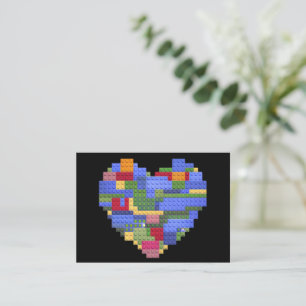 Master Builder Block Brick Building Heart Valentin Card
