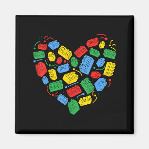Master Builder Block Brick Building Heart Valentin Magnet