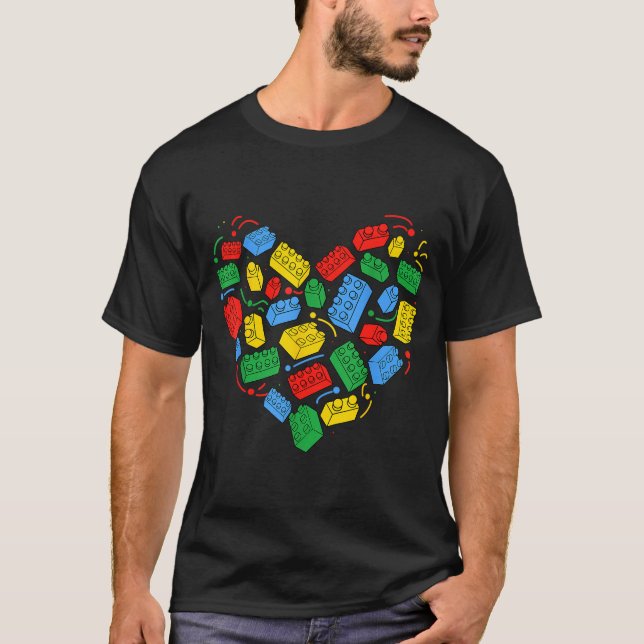 Master Builder Block Brick Building Heart Valentin T-Shirt (Front)