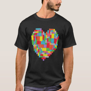 Master Builder Block Brick Building Heart Valentin T-Shirt