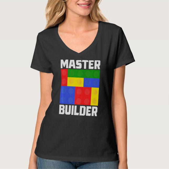 Master Builder Building Blocks Brick Builder Maste T-Shirt (Front)