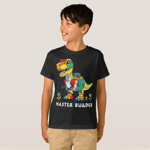 Master Builder Building Blocks Brick Dinosaur T-Shirt