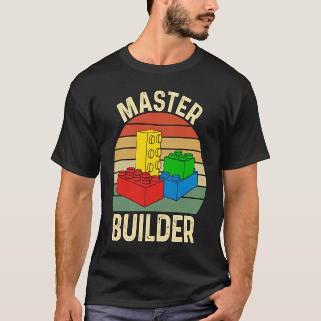 Master Builder  Building Blocks Toys T-Shirt (Front)