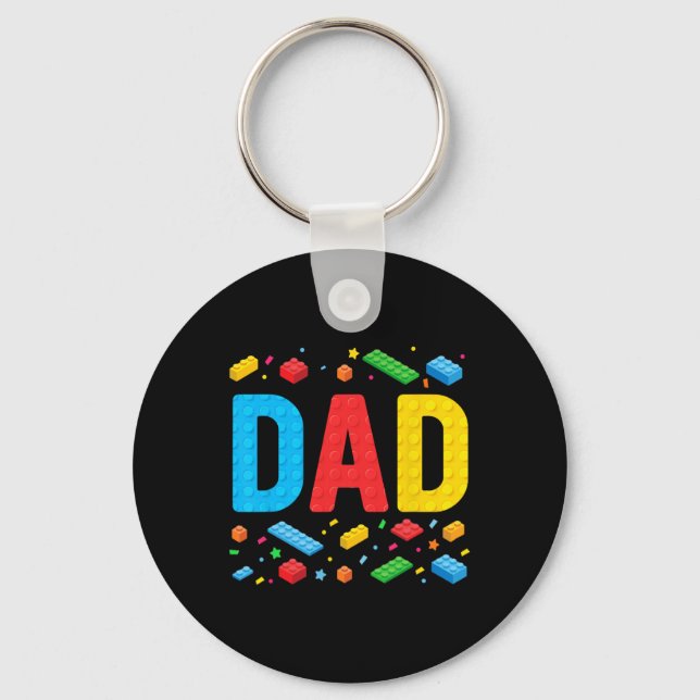 Master Builder Building Bricks Blocks Family Fathe Key Ring (Front)