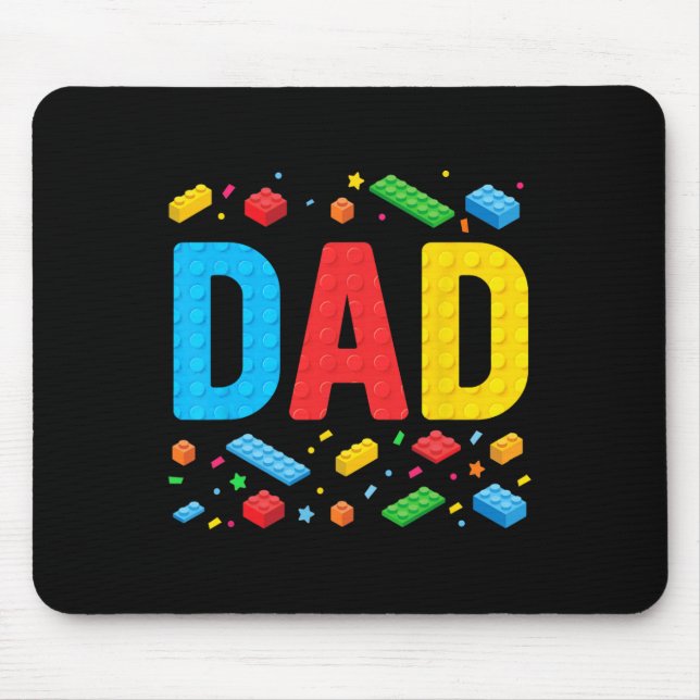 Master Builder Building Bricks Blocks Family Fathe Mouse Mat (Front)