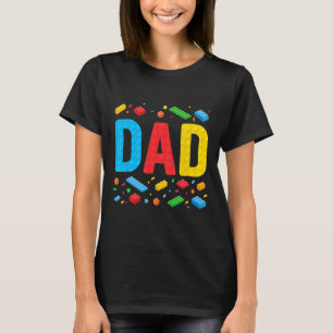 Master Builder Building Bricks Blocks Family Fathe T-Shirt