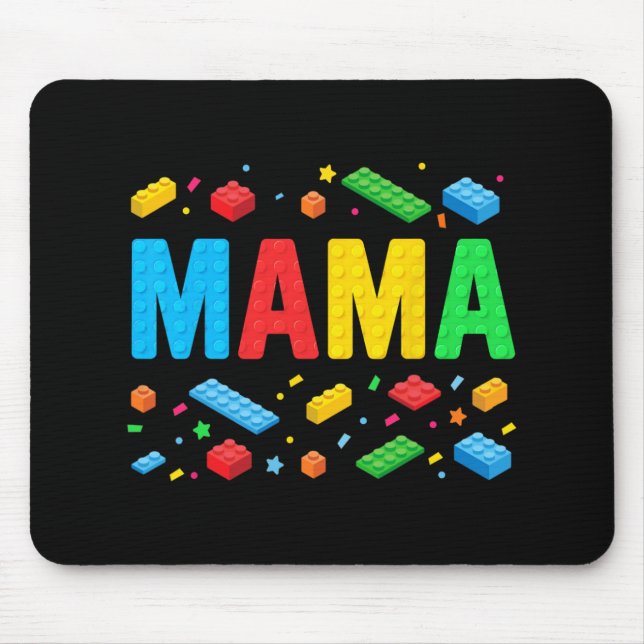 Master Builder Building Bricks Blocks Funny Mother Mouse Mat (Front)