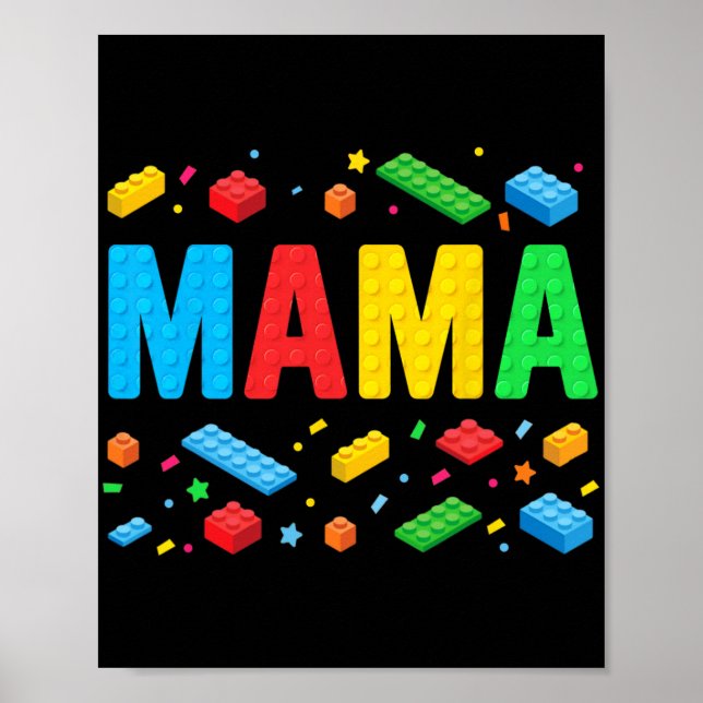 Master Builder Building Bricks Blocks Funny Mother Poster (Front)