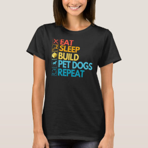Master Builder Cute Block Building Dogs Vintage T-Shirt