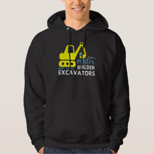 Master Builder Cute Block Building Excavator Hoodie