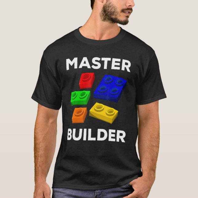 Master Builder Cute Block Building Kids Toys Brick T-Shirt (Front)