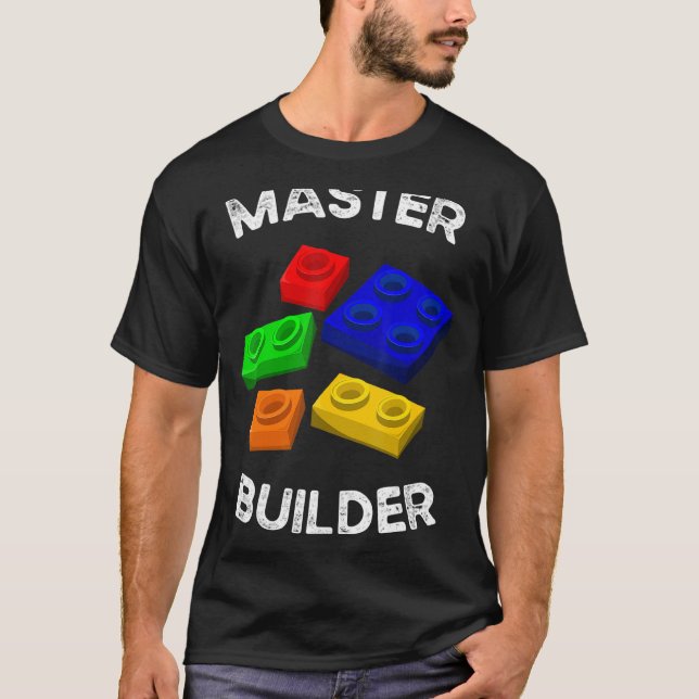 Master Builder Cute Block Building Kids Toys Brick T-Shirt (Front)