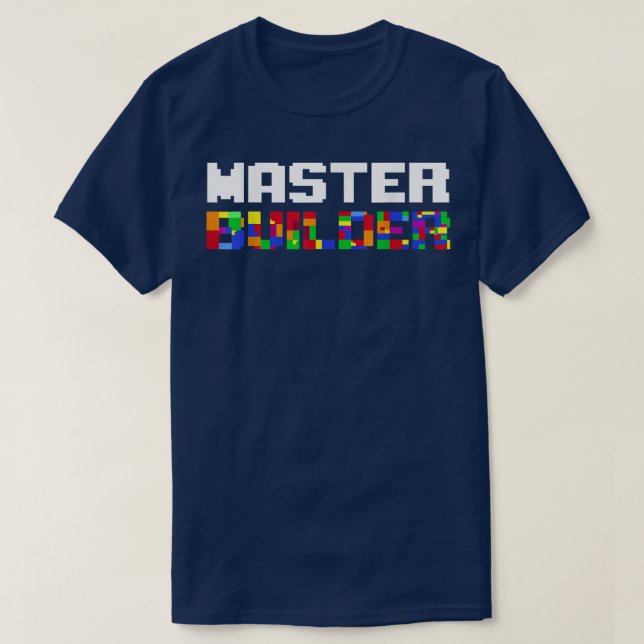 Master Builder Cute Block Building Kids Toys Brick T-Shirt (Design Front)