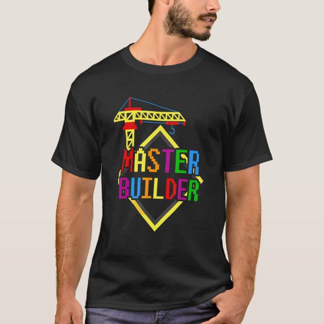 Master Builder Engineer Building Blocks Bricks Bri T-Shirt (Front)