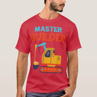 Master Builder Excavator Building Blocks Children  T-Shirt