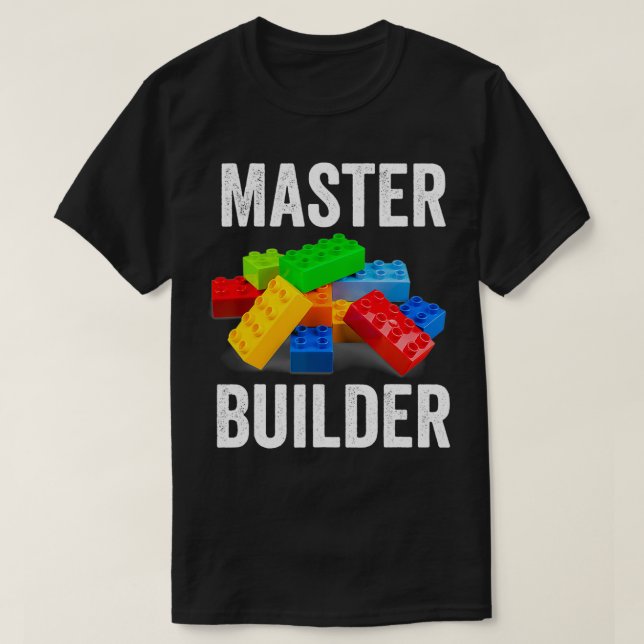 Master Builder Funny Building Blocks Gifts Men Wom T-Shirt (Design Front)