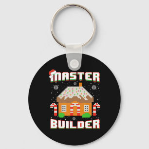 Master Builder Gingerbread House Christmas Block B Key Ring