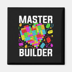 Master Builder Heart Block Brick Building Magnet