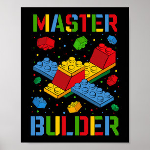 Master Builder Kids Building Blocks Brick Builder Poster