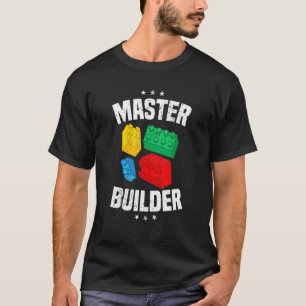 Master Builder Kids Building Blocks Brick Toy Boys T-Shirt