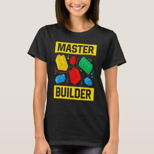 Master Builder Kids Building Blocks Brick Toy Mast T-Shirt