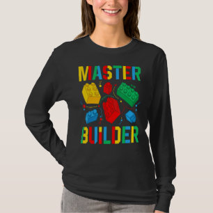 Master Builder Kids Building Blocks Brick Toy Mast T-Shirt