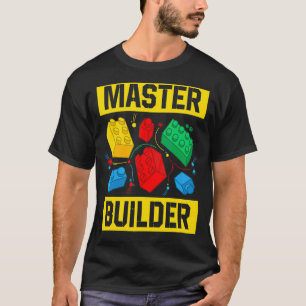 Master Builder Kids Building Blocks Brick Toy Mast T-Shirt