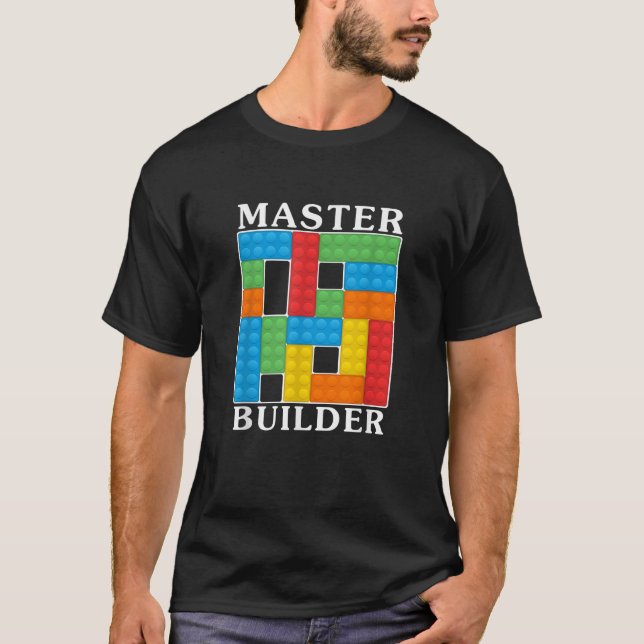 Master Builder Kids Building Blocks Bricks Toys Gi T-Shirt (Front)
