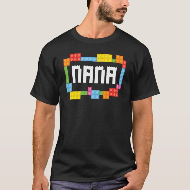 Master builder Nana Bricks Blocks Building Family  T-Shirt (Front)