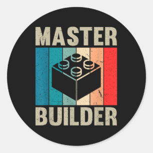 Master Builder Recto Boys Building Blocks Set Toys Classic Round Sticker