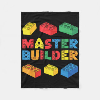 Master Builder Shirt Bricks Blocks Adult Kids Boys Fleece Blanket