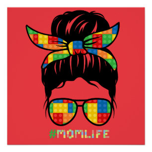 Master Builder Shirt   Building Block Head Poster