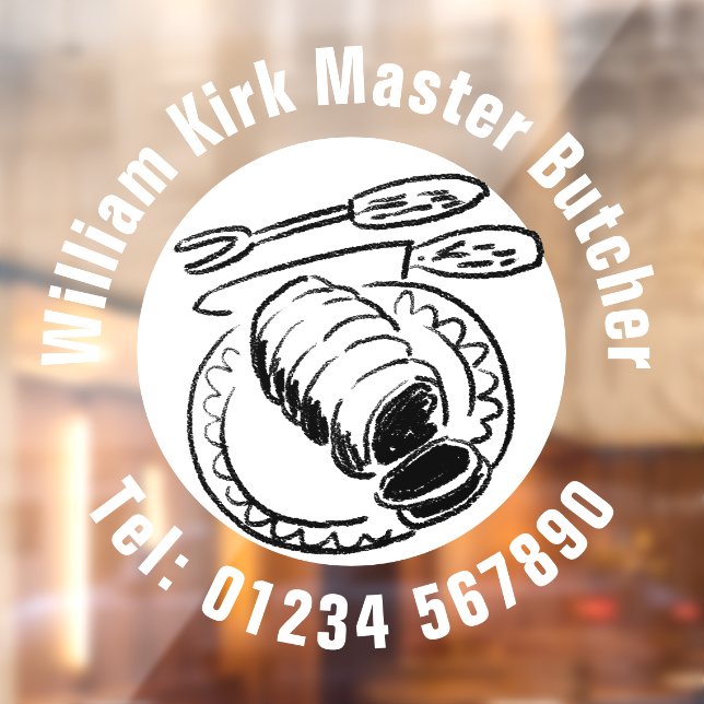 Master Butcher Butchers Shop Window Cling (Sheet 2)
