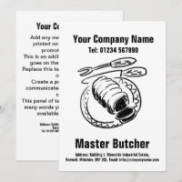 Master Butcher Cartoon Design Card