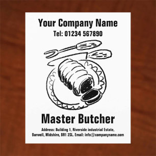 Master Butcher Cartoon Design Flyer