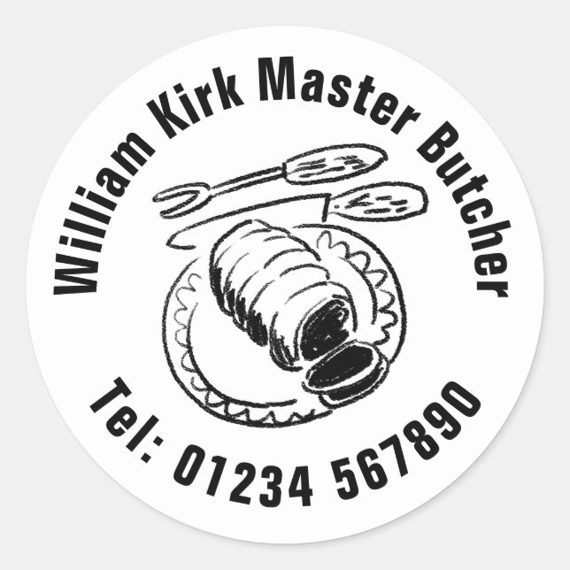 Master Butcher Classic Round Sticker (Front)