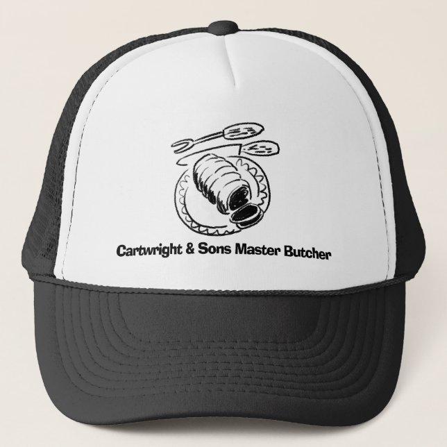 Master Butcher Illustration to Personalise. Trucker Hat (Front)