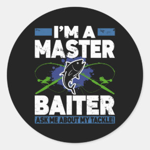 Master Byiter Shirt Funny Fishing Fisherman Fish Classic Round Sticker