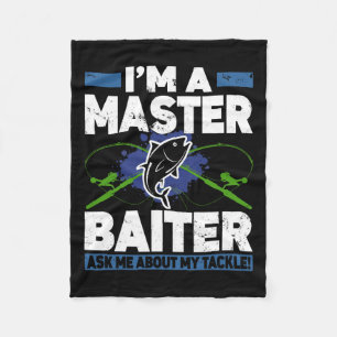Master Byiter Shirt Funny Fishing Fisherman Fish Fleece Blanket