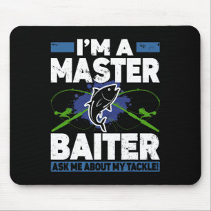 Master Byiter Shirt Funny Fishing Fisherman Fish Mouse Mat