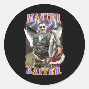 Master Byiter Vintage B Fishing Funny Angler Classic Round Sticker