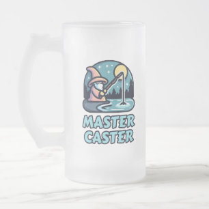 Master Caster Fantasy Fishing Frosted Glass Beer Mug