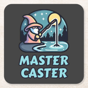 Master Caster Fantasy Fishing Square Paper Coaster