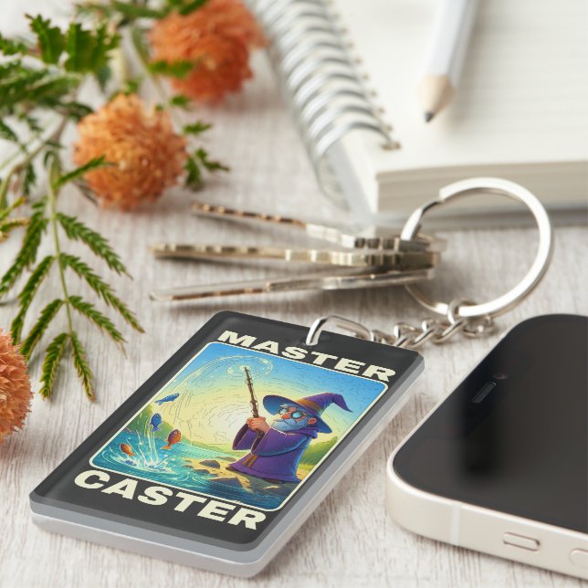 Master Caster - Magic Fishing Wizard Key Ring (Front Right)