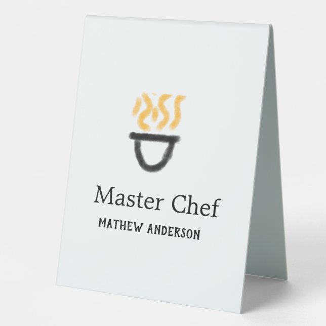 Master chef add name black pan yellow fire fume co (Front)