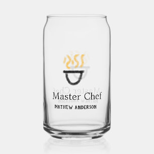 Master chef add name black pan yellow fire fume co can glass
