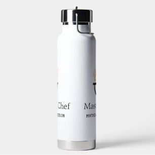Master chef add name black pan yellow fire fume co water bottle