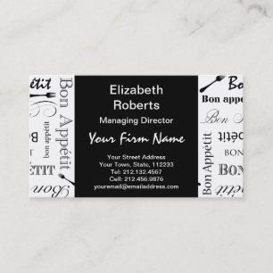 Master Chef Bon Appetit Food Lover Business Card