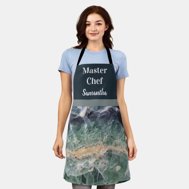 Master Chef Crystal Gem Photo Colourful Gemstone Apron (Worn)