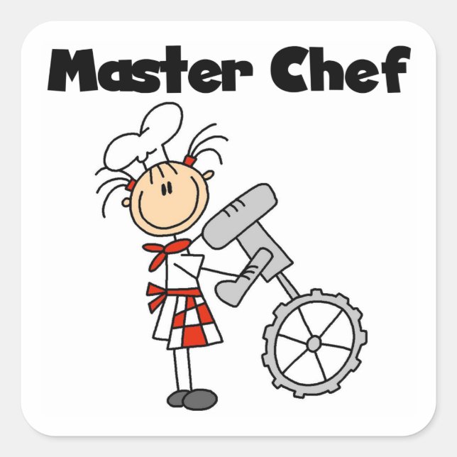 Master Chef - Female Square Sticker (Front)